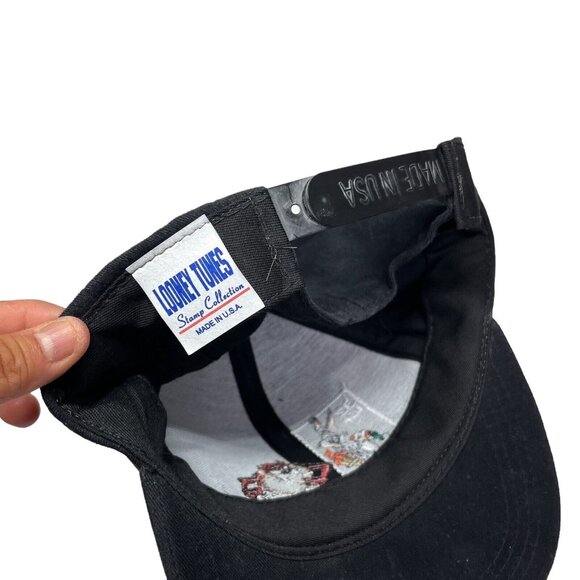 Vintage Looney Tunes Hat SnapBack Stamp Collection Bugs Bunny Taz Cap 90s - Picture 7 of 9